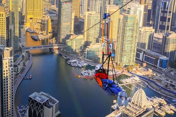 Dubai Zip Line across the Marina
