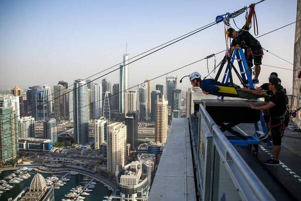 Dubai Zip Line across the Marina