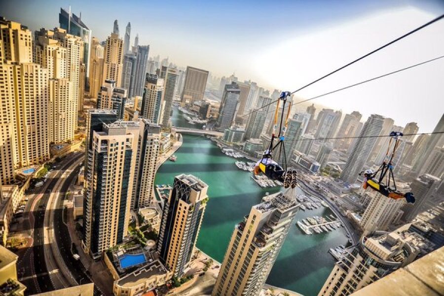 Dubai Zip Line across the Marina