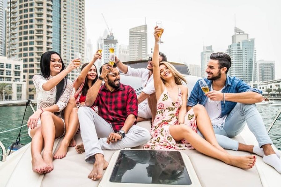 Dubai Marina Yacht Party with BBQ, Unlimited Drinks and DJ