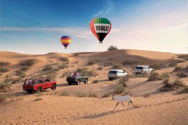 Adventurous Dubai Hot Air Balloon Ride with Vintage Car Ride
